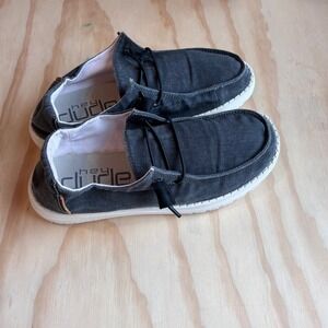 Hey Dude Wendy Chambray Slip On off Loafers Womens 7 Grey